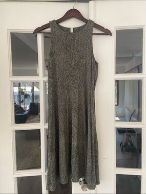 Athleta Santorini Thera Green Gray Textured Tank Dress
